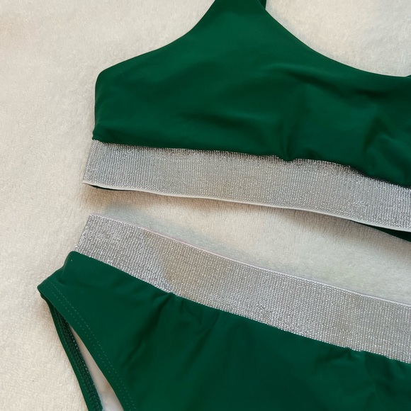 Green Rhinestone Bikini Set - Picture 2 of 3